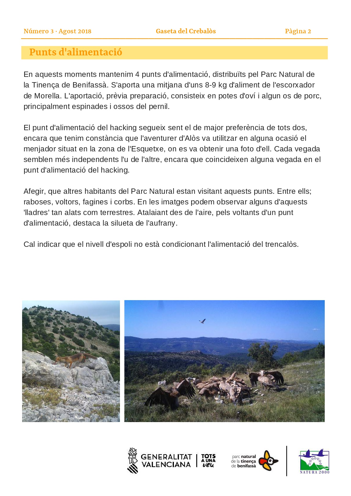 Gaseta del Crebalos trencalòs tinença
